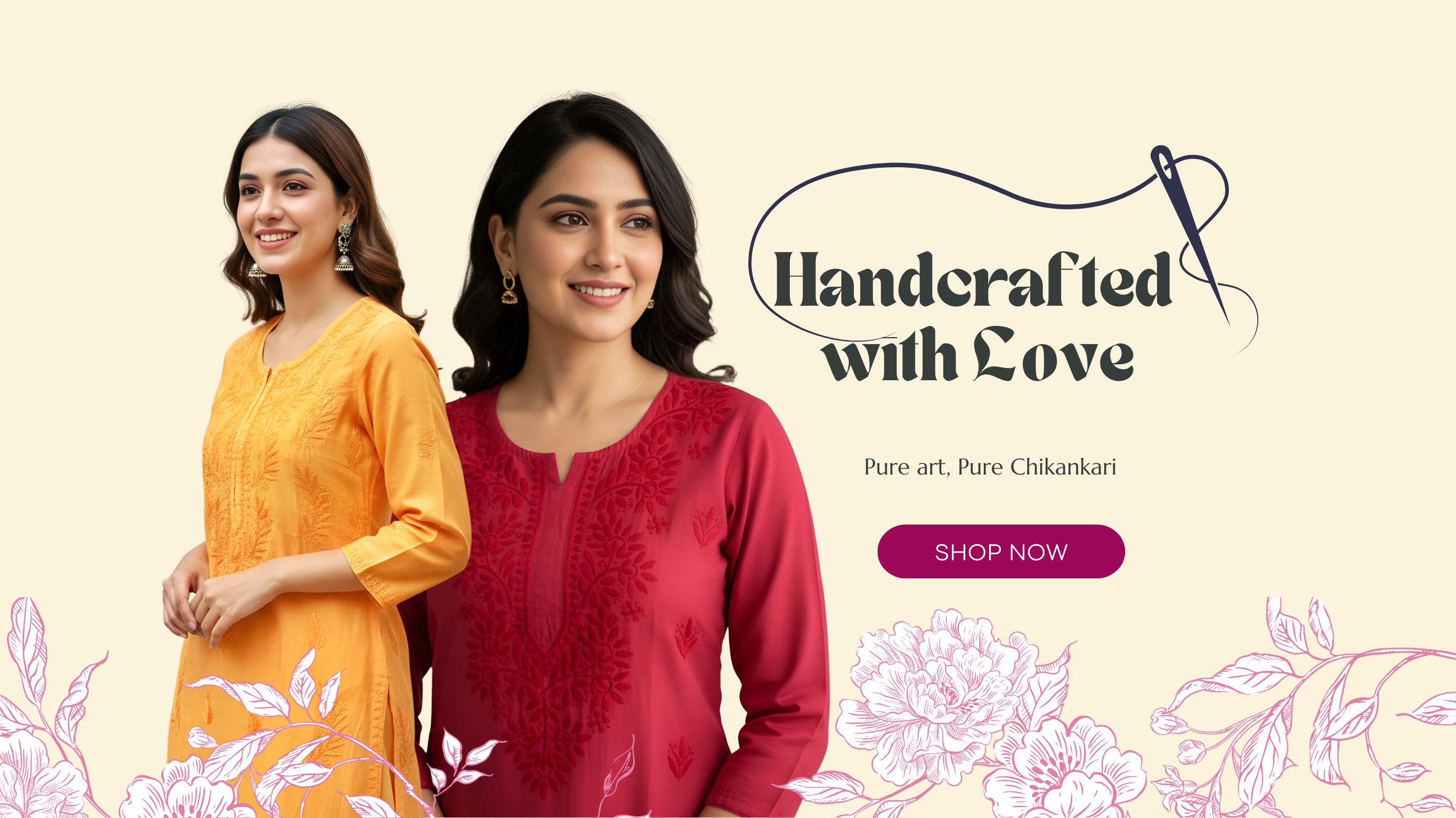 Handcrafted Chikankari adneet