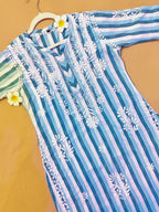 Khadi Cotton Handcrafted Chikankari Kurta Straight Fit - Teal Green