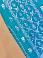 Modal Handcrafted Chikankari Kurta and Palazzo Set - Dusky Blue - ADNEET