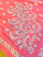 Modal Handcrafted Chikankari Kurta Nayara Cut - Blush Pink - ADNEET