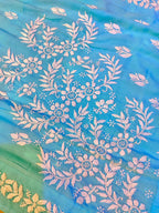 Modal Handcrafted Chikankari Kurta Nayara Cut - Serene Sky Blue - ADNEET