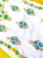 Mul Cotton Handcrafted Chikankari Kurta Straight Fit - Green & Yellow - ADNEET