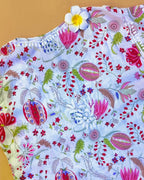 Rayon Handcrafted Chikankari Floral Print Kurta and Palazzo Set - White & Pink - ADNEET