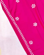 Rayon Handcrafted Chikankari Kurta and Palazzo Set - Hot Pink - ADNEET