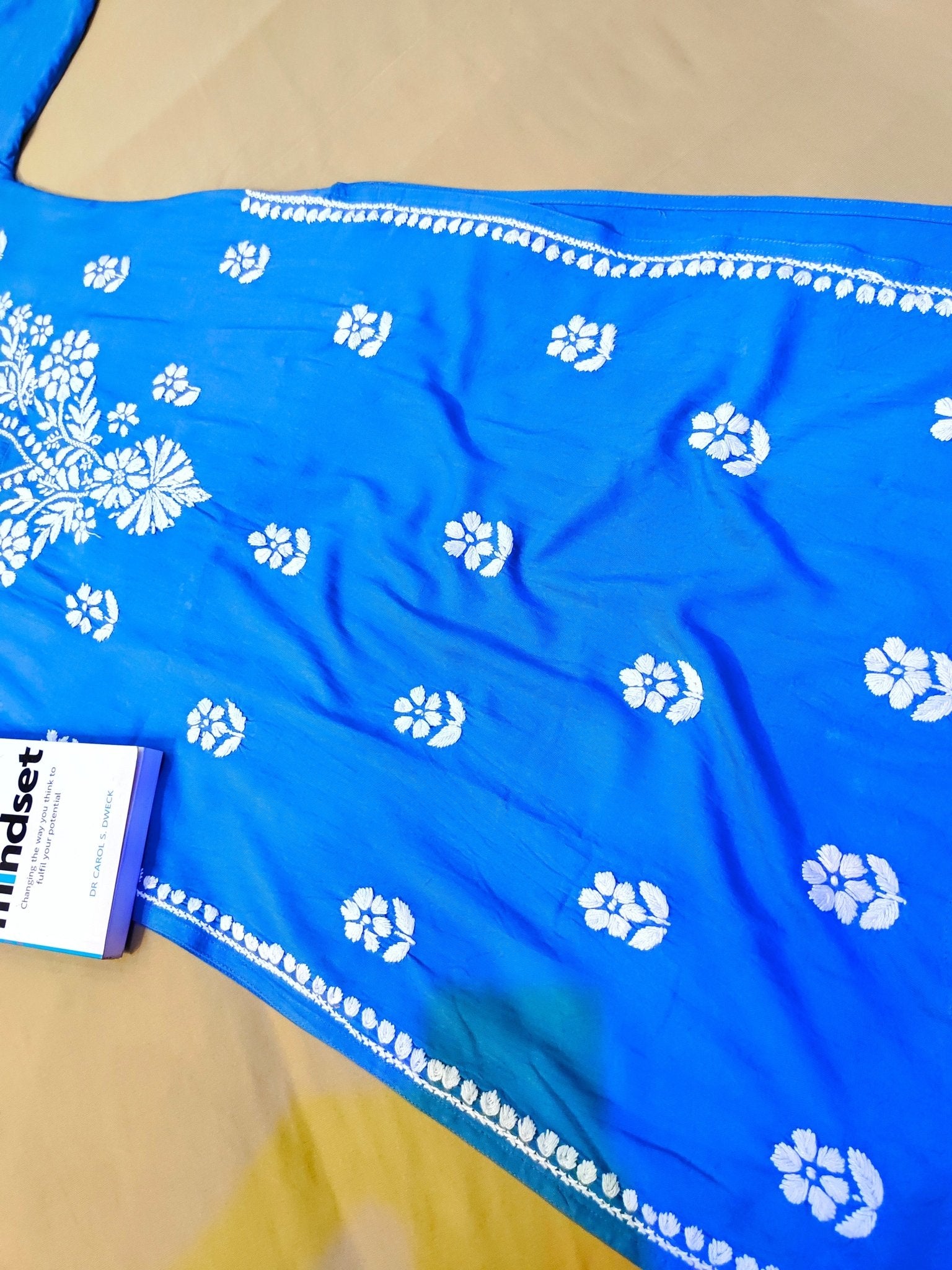 Rayon Handcrafted Chikankari Kurta Straight Fit - Chic Grey - ADNEET