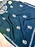 Rayon Handcrafted Strappy Chikankari Short Kurta - Jet Black - ADNEET